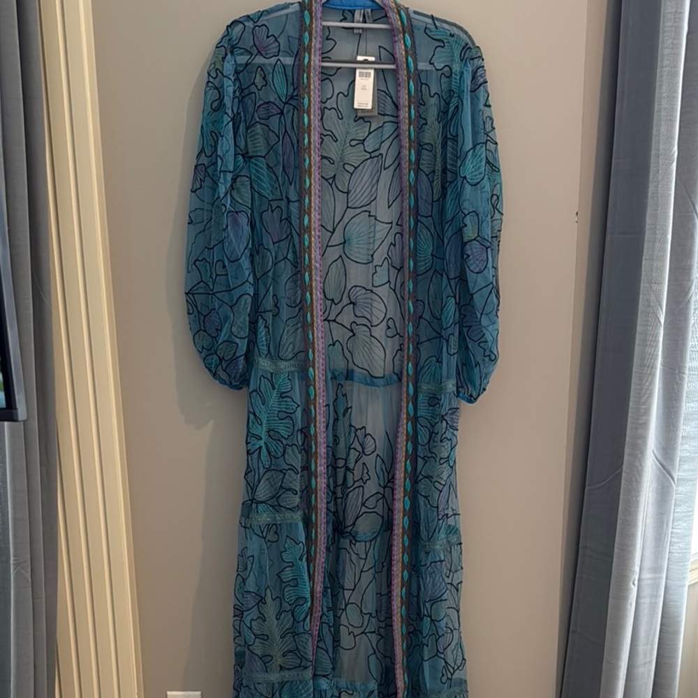 Anthropologie Blue Sheer Kimono